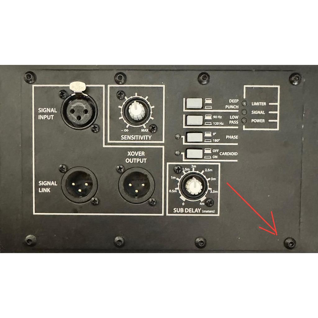 Vite nera per Sub RCF 8004 8006 Preamplificatore