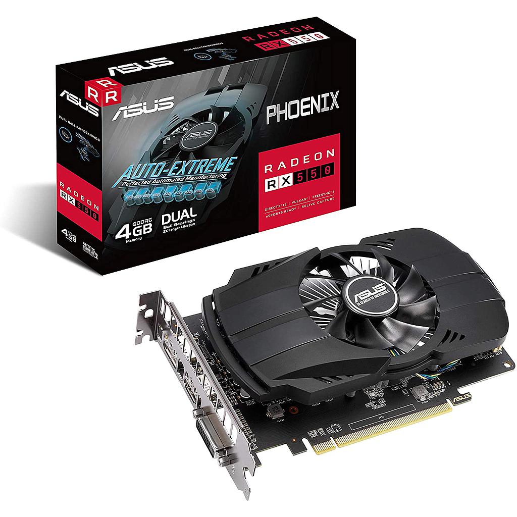 [PH-RX550-4G-EVO] ASUS Phoenix PH-RX550-4G-EVO, Radeon RX 550, 4 GB, GDDR5, 128 bit, 5120 x 2880 Pixel, PCI Express 3.0