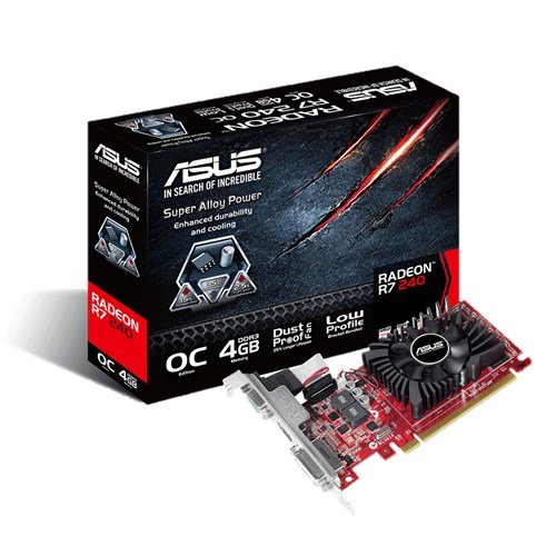 [R7240-OC-4GD3-L] ASUS VGA AMD RADEON R7240 4GB DDR3 VGA HDMI DVI/DVI-D FAN LOW PROFILE