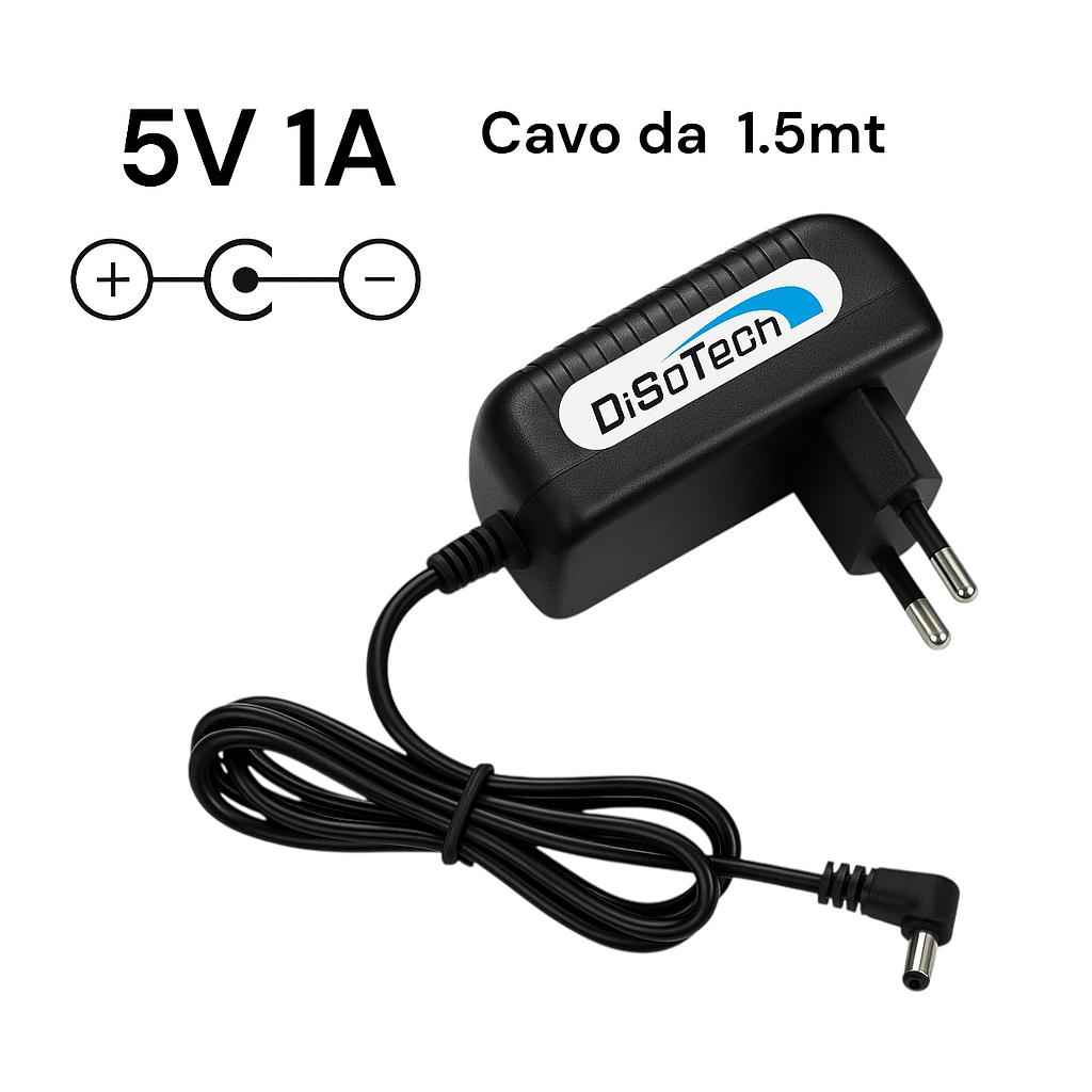 Alimentatore DC 5V 1A con connettore 3.5mm 90° per antenna DMX XLR