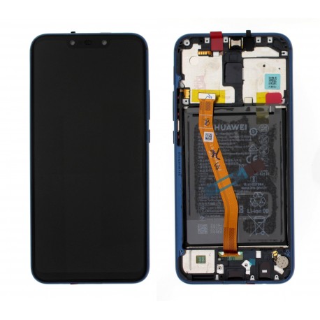[02352GTT] Display Lcd completo di touch screen con frame e batteria Originale per Huawei Mate 20 Lite SNE-LX1 - Blu