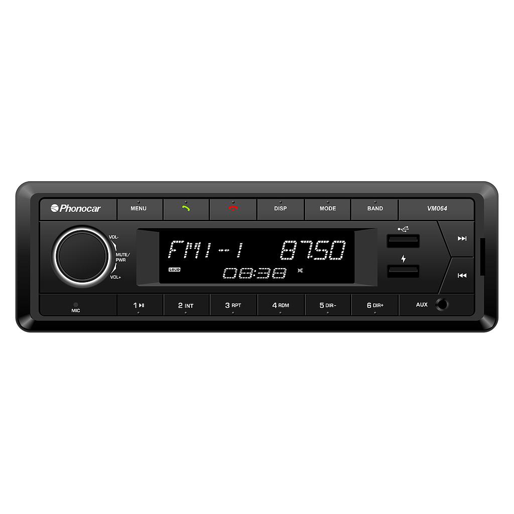 [VM064] Autoradio DAB+ con 2 porte USB (musica + ricarica) Frontalino estraibile e Bluetooth