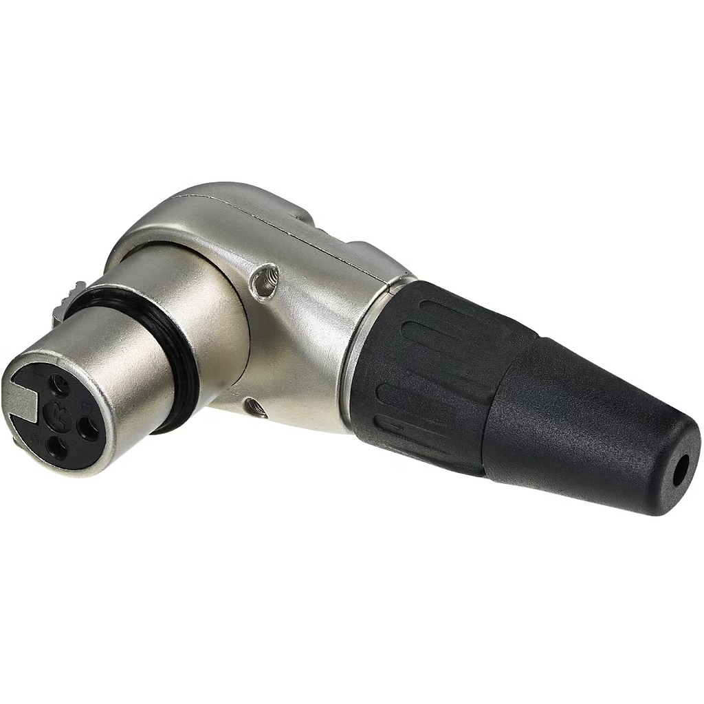CONNETTORE XLR CANNON VOLANTE 3 POLI FEMMINA AD ANGOLO 90°