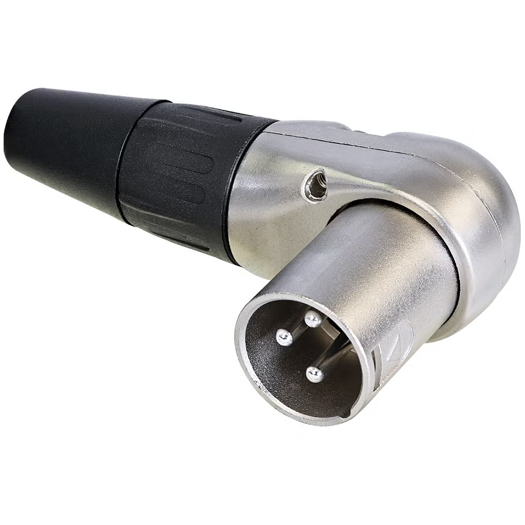 [RC3MR] XLR CANNON VOLANTE 3 POLI MASCHIO AD ANGOLO 90°