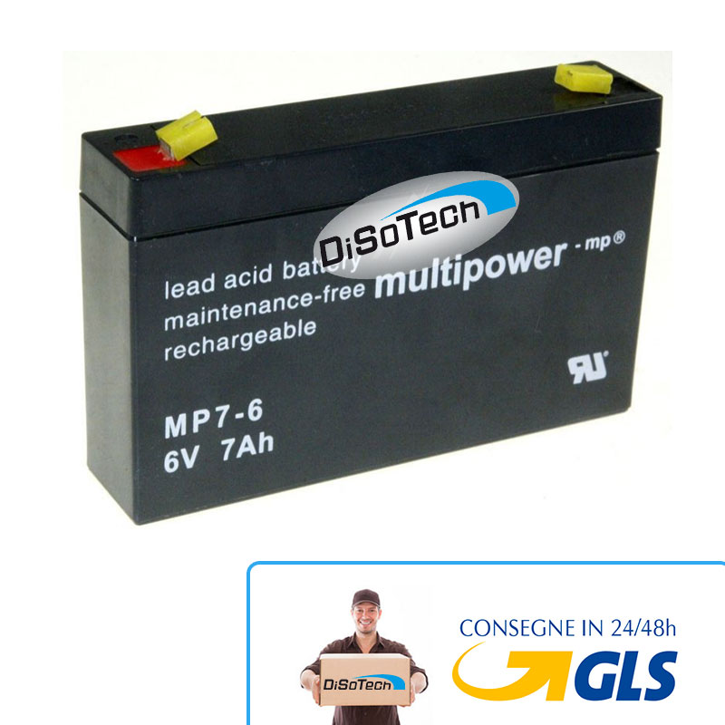 Batteria al Piombo Multipower 6V 7Ah
