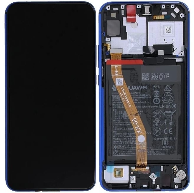 [02352RXU] Display Lcd completo di touch screen con frame e batteria Originale per Huawei P Smart Z STK-LX1 - Blu
