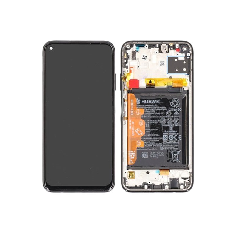 [02353KFU] Display Lcd completo di touch screen con frame e batteria Originale per Huawei P40 Lite JNY-L21A - Nero