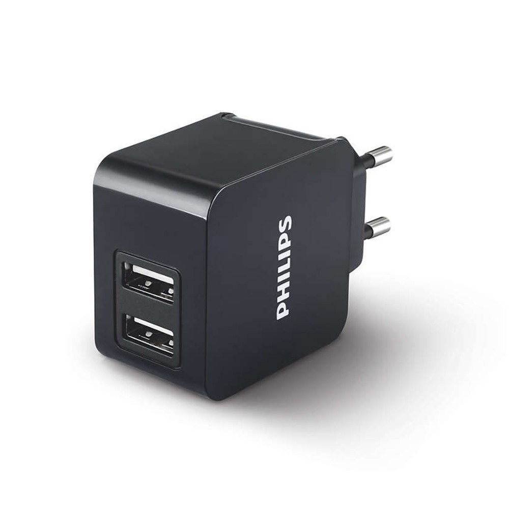 [DLP230712] CARICATORE ALIMENTATORE USB PHILIPS DOPPIO 3,1A 15,5W
