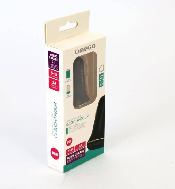 Caricatore da auto Accendisigari 12V Omega 5V USB 3A