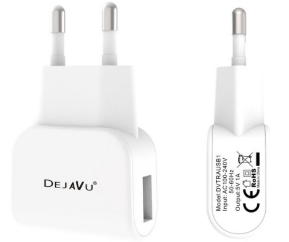 CARICATORE DA CASA 1USB DEJAVU 1A WHITE