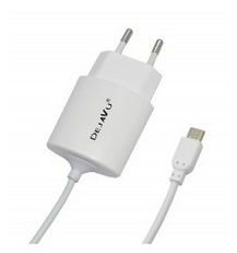 [14573] CARICATORE DA CASA MICRO USB DEJAVU 2,1A WHITE