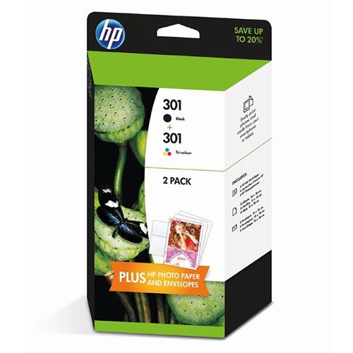 CARTUCCIA HP N301 NERO + N301 COLORE CR340EE + CARTA FOTOGRAFICA