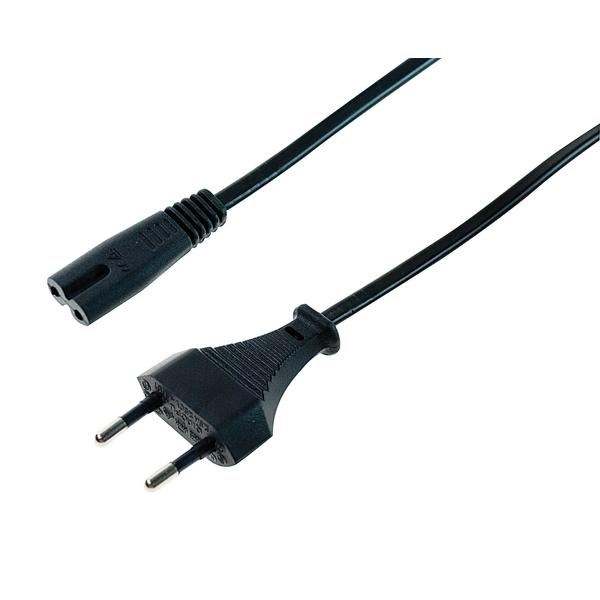 [50.0000401] CAVETTO DI ALIMENTAZIONE SPINA 10A/PRESA "8" 2x0,75mm² CON "VDE" L.1,5m