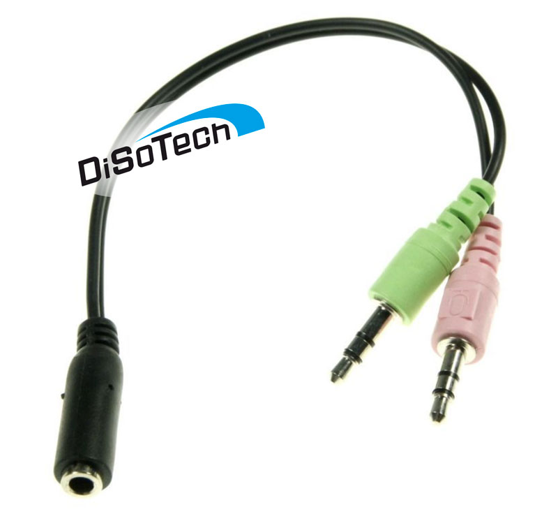 Cavo adattatore da presa Jack 3,5mm 4 poli a 2 spine Jack 3,5mm 3 poli