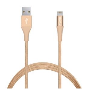 CAVO DATI LIGHNING TESSUTO+CLIP GOLD