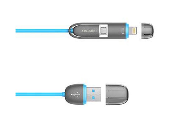 [15040] CAVO DI RICARICA MICRO /LIGHTNING AZZURRO