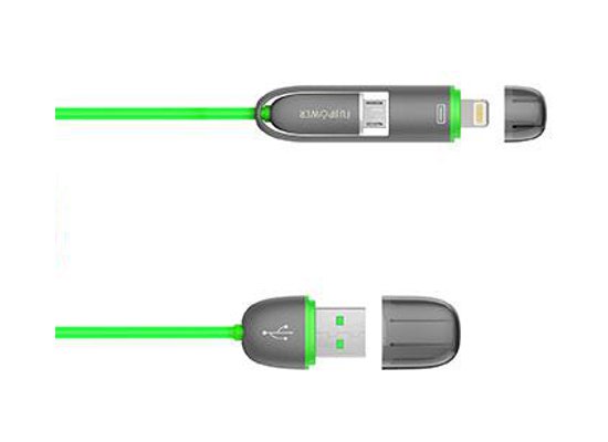 CAVO DI RICARICA MICRO/LIGHTNING VERDE