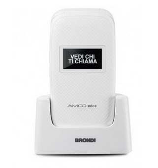 [15237] CELLULARE BRONDI SENIOR AMICO MIO+ DISPLAY 2,2" DUAL SIM TORCIA DISPLAY ESTERNO VIVAVOCE BASETTA INCLUSA WHITE