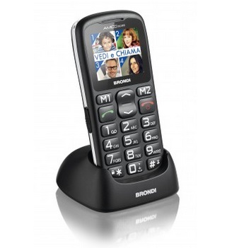 [15239] CELLULARE BRONDI SENIOR AMICO SICURO DISPLAY 1,8" BAR PHONE TORCIA FOTOCAMERA TASTO SOS BLACK