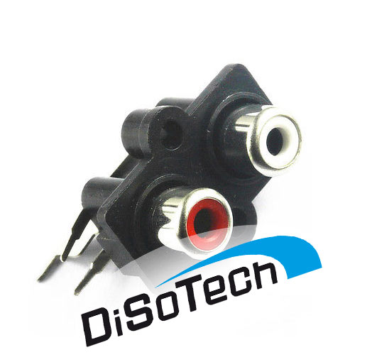 Connettore 2 RCA PCB da pannello verticale 3 pin