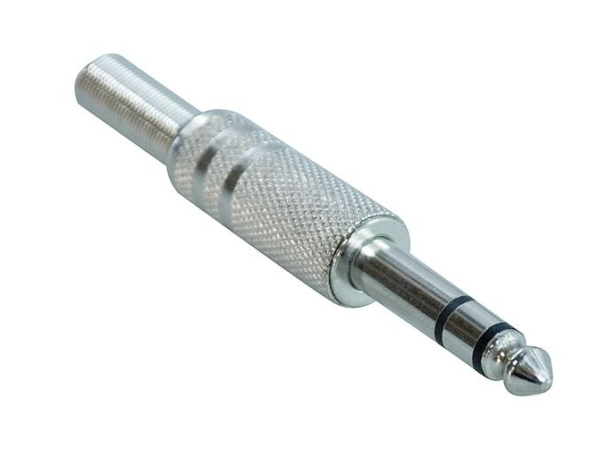 Connettore audio Jack 6.3 mm stereo in metallo