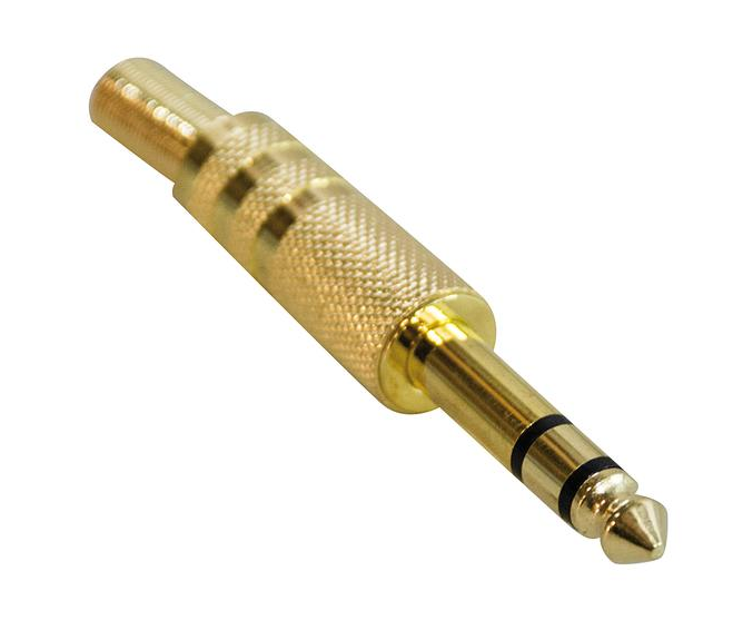 Connettore audio Jack 6.3 mm stereo maschio Dorato