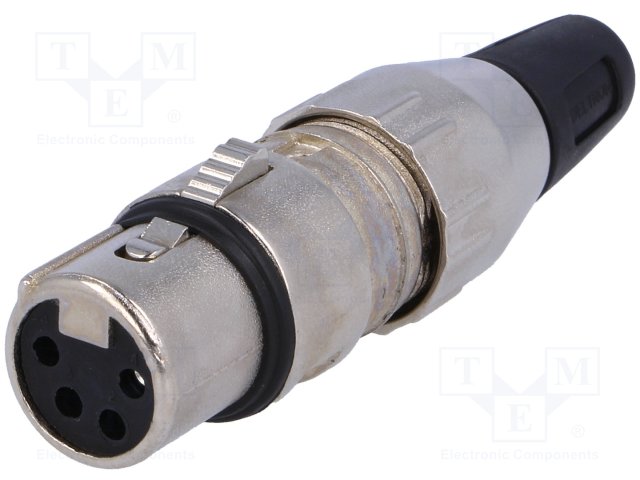 Connettore Canon XLR 4 poli femmina in metallo