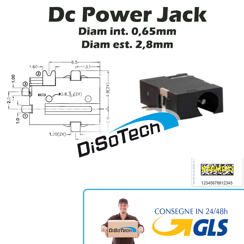Connettore DC Power 1A 24V per Lisciani MP0101066