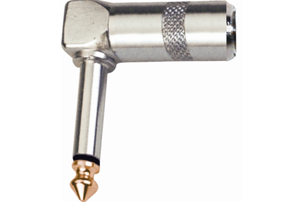 [G109] Connettore Jack 6.3 mono a 90° in metallo Quiklok