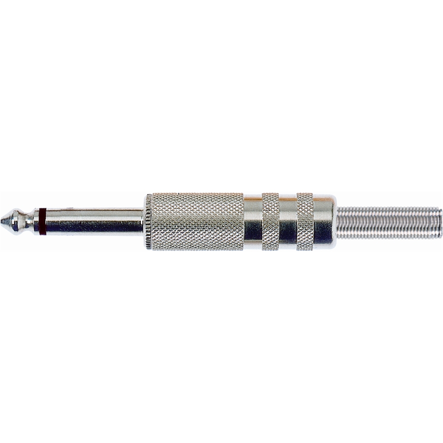 [G107] Connettore Jack 6.3 mono in metallo, molla Ø 7 mm QuikLok