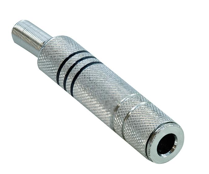 [292430] Connettore presa audio jack 6.3 Stereo Femmina in metallo