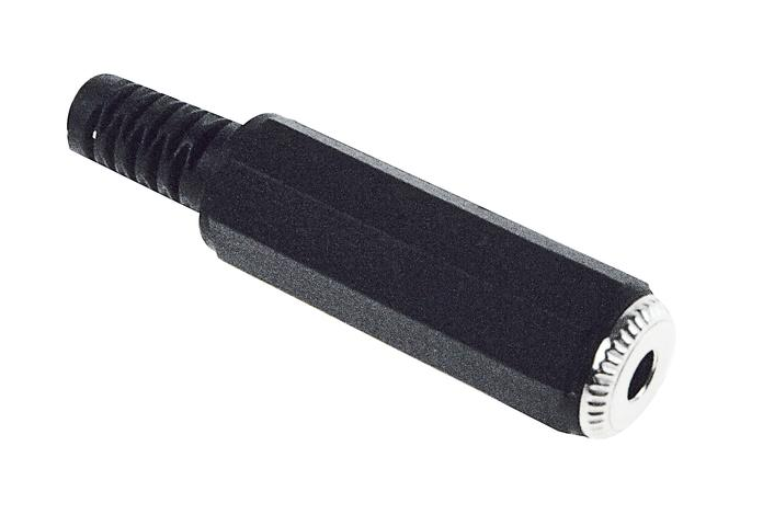 [38.1001005] Connettore presa Jack 3.5 mm stereo femmina in plastica