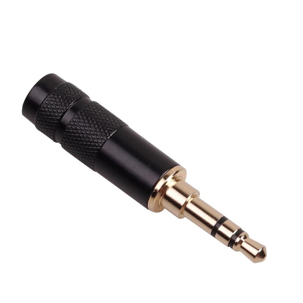 [DST-03937] Connettore Professionale Jack 3.5mm 3 Poli Nero con ingresso da 6mm