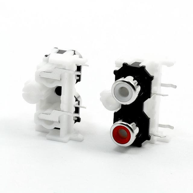 [163DST] Connettore RCA bianco e rosso da PCB Steg