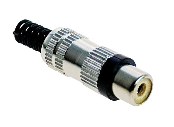 Connettore RCA nero femmina in plastica