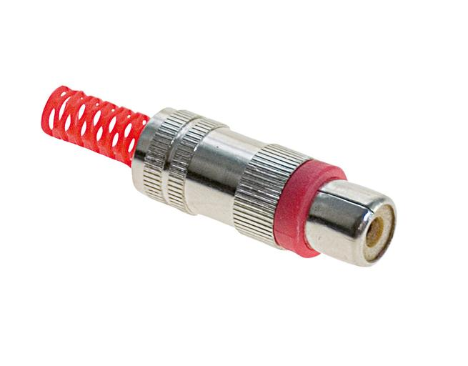 Connettore RCA rosso femmina in plastica