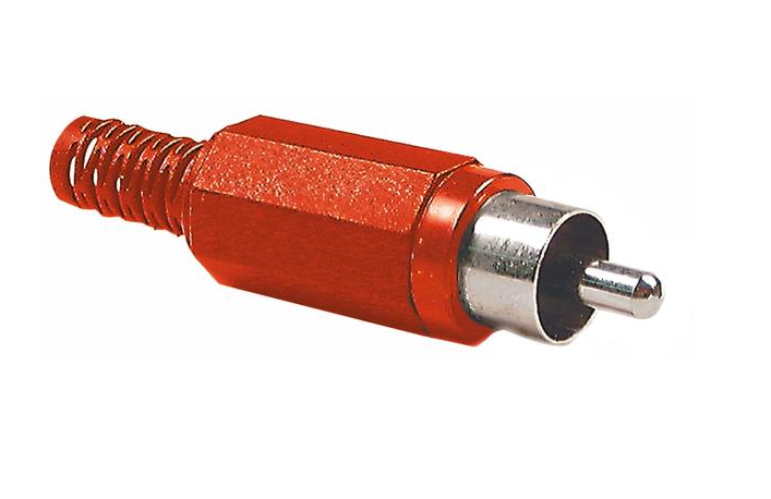 Connettore RCA rosso in plastica