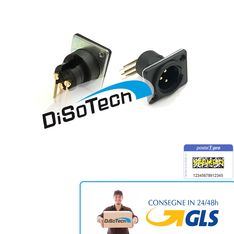 [DST-04529] Connettore XLR 3 Poli da pannello verticale M M23LP FBT