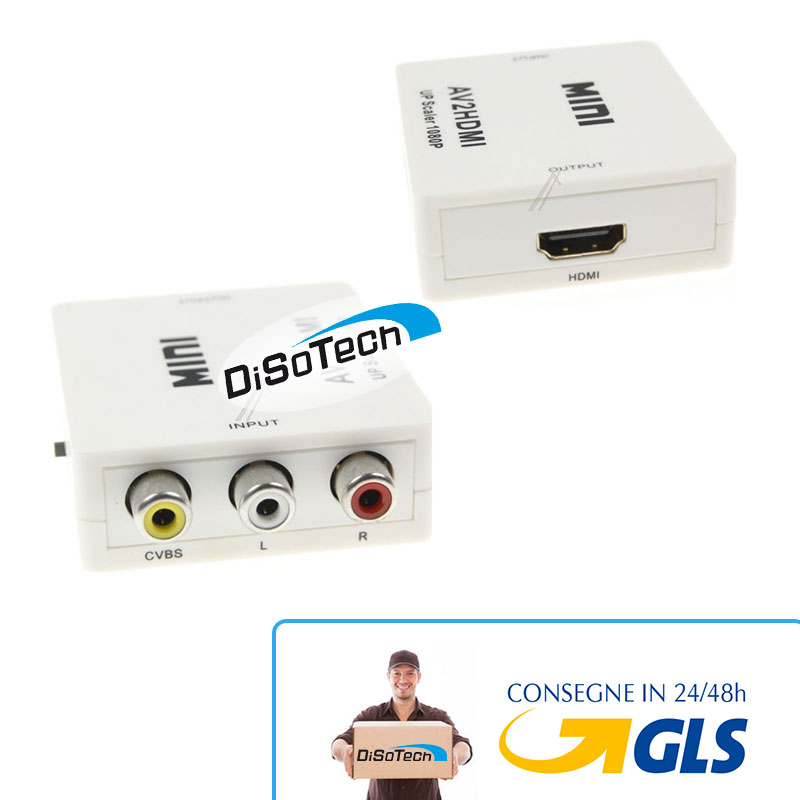 [G817300] Convertitore di segnale da analogico/digitale 3xRCA AV a presa HDMI