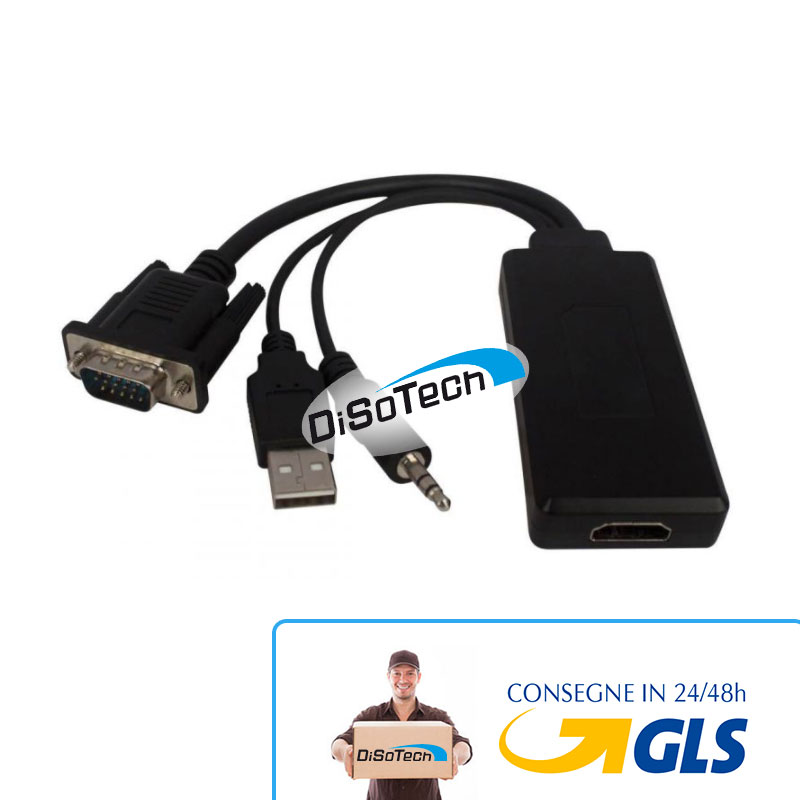 Convertitore segnale da VGA + AUDIO a HDMI