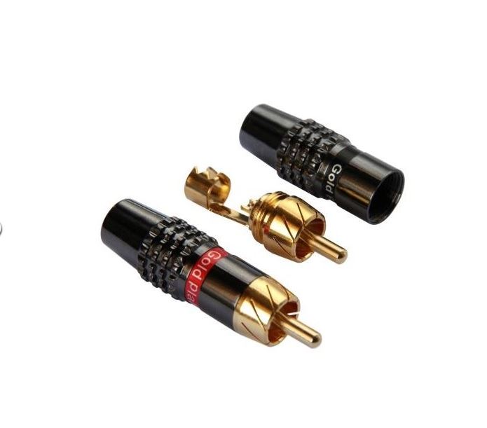 Coppia connettori RCA dorato per cavo 6.0mm