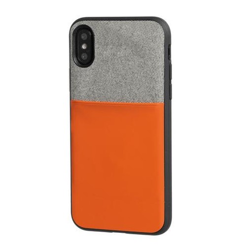 [P14940] Cover Grigio/Arancio per iPhone XS e X con magnete posteriore per supporti Lampa