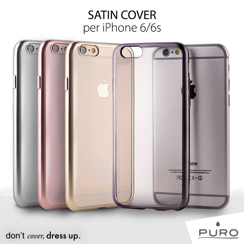 COVER TPU IPHONE 6/6S TRASP/ SATINATA
COLORI ARGENTO - GRIGIO - ORO - ROSA ORO