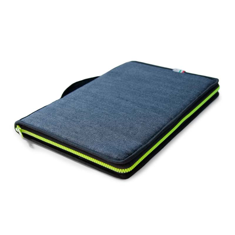 CUSTODIA MACBOOK PRO 13" NERO CON CERNIERA GIALLA