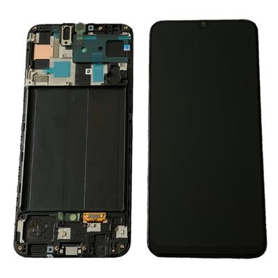 [GH82-19713A GH82-19204A] Display Lcd completo di touch screen e frame Originale per Samsung Galaxy A50 SM-A505F - Nero