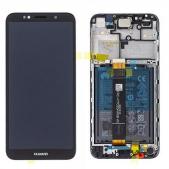 [DST-04215] DISPLAY ORIGINALE HUAWEI PER Y5 2018 DRA-L01 NERO COMPLETO DI VERO TOUCH SCREEN, FRAME, BATTERIA, ALTOPARLANTE