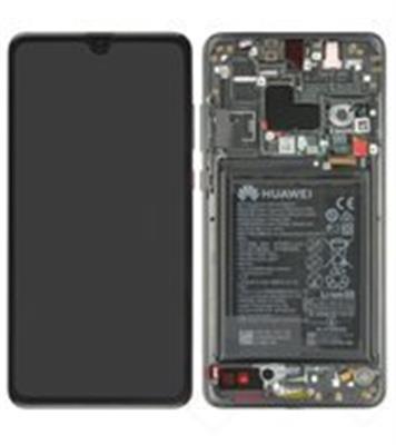 DISPLAY ORIGINALE NERO PER HUAWEI MATE 20 HMA-L09 HMA-L29 COMPLETO DI FRAME, BATTERIA, ALTOPARLANTE, VIBRAZIONE