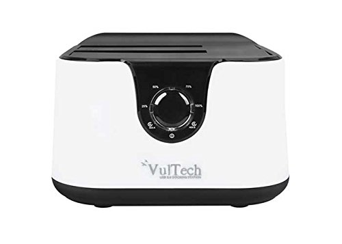 Docking Station Vultech DK-USB3W Sata Max 2HDD Con Tasto Clone USB 3.0 Bianco