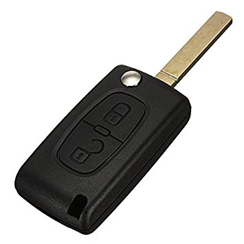 Guscio per chiave Citroen Peugeot 2 tasti con porta batteria laterale