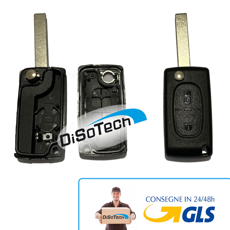 Guscio Ricambio per Chiave Citroen C2 C3 C4 C5 Picasso XSARA 2 Tasti con porta batteria